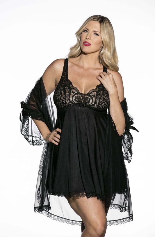 Shirley of Hollywood X3595 Black 3 Piece Babydoll