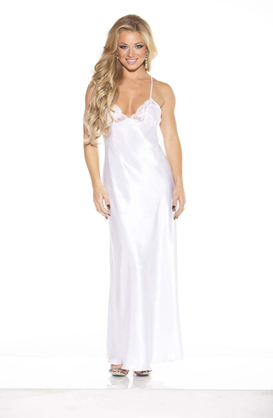 White Satin Long Nightgown